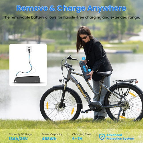 Elektrovelosipēds Touroll MA2 250W vidējas piedziņas motors 36V 13Ah Elektrovelosipēds Touroll MA2 250W vidējas piedziņas motors 36V 13Ah